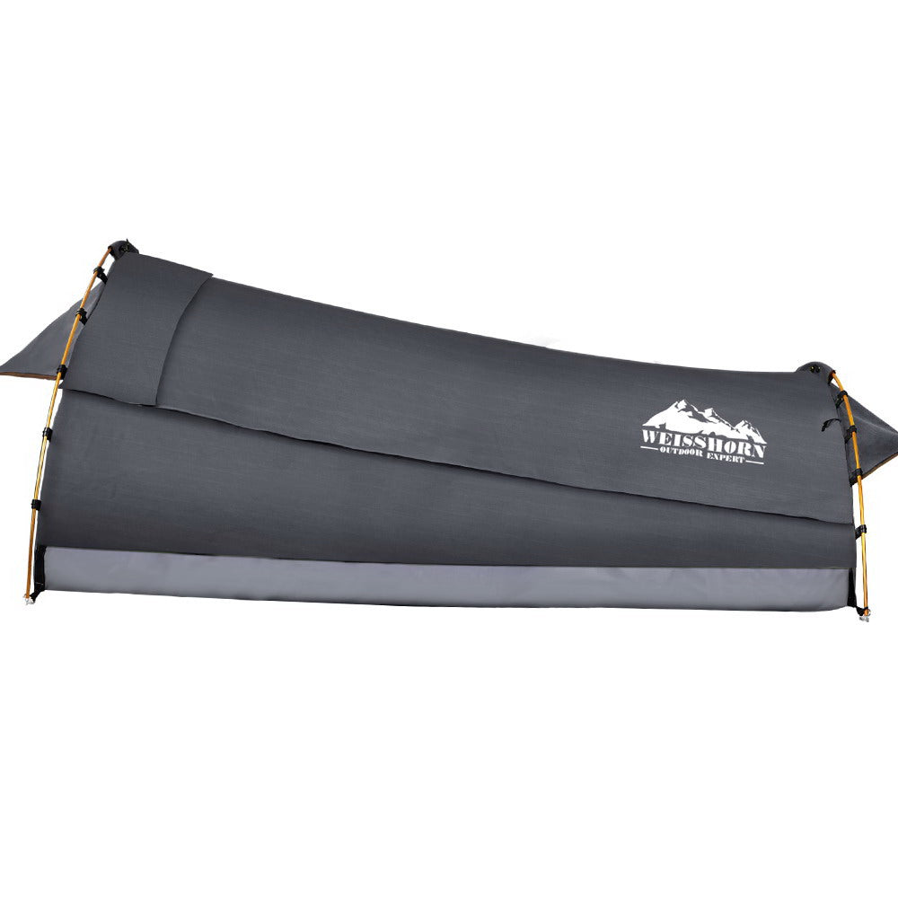 Weisshorn Camping King Single Canvas Swag side view