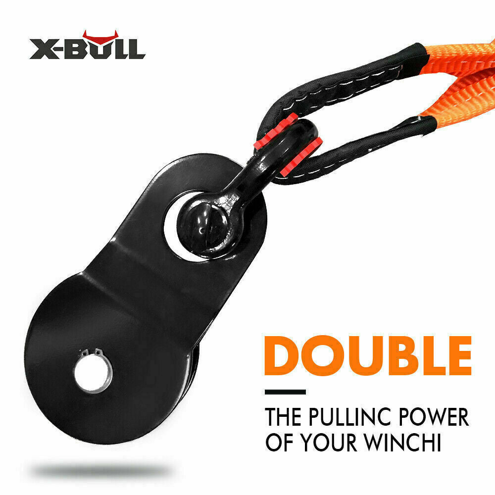 X-BULL Winch Recovery Kit 11PCS 4WD Essentials winch pulley close up