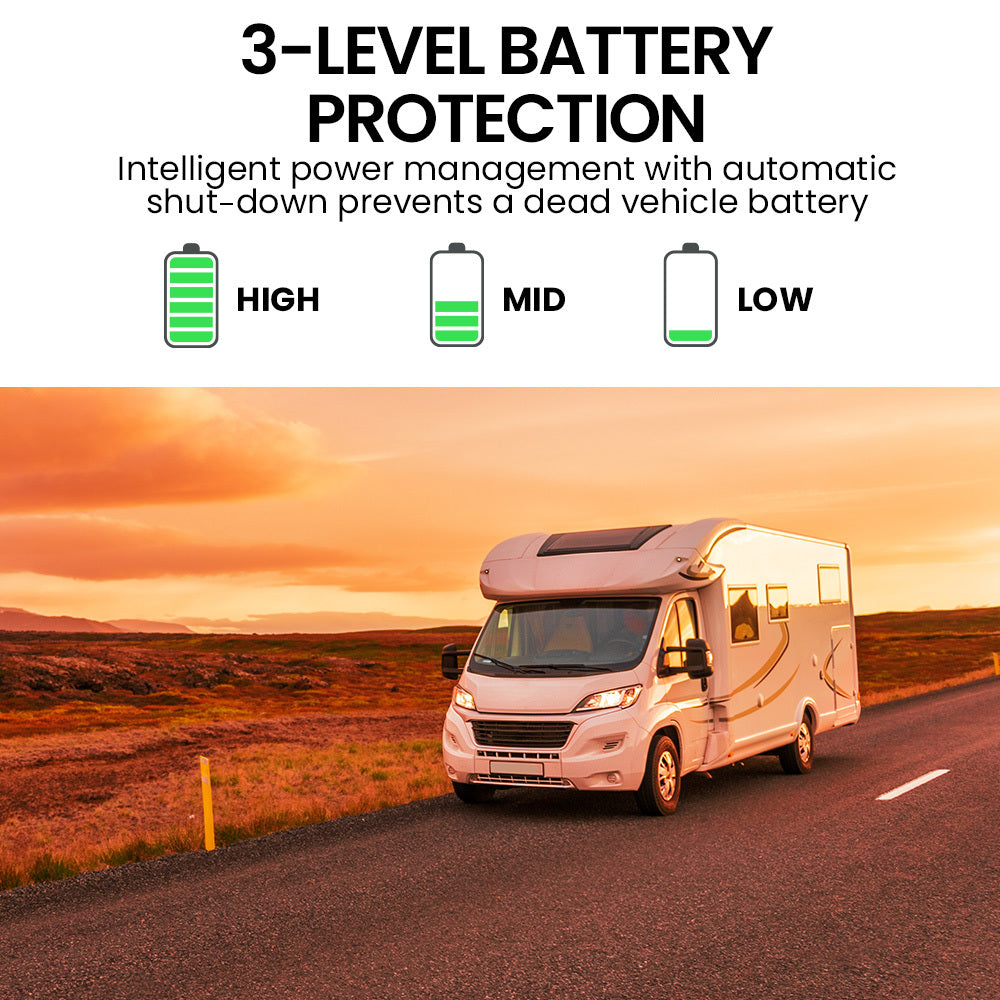 GECKO 75L Dual Zone Fridge Freezer battery control shown