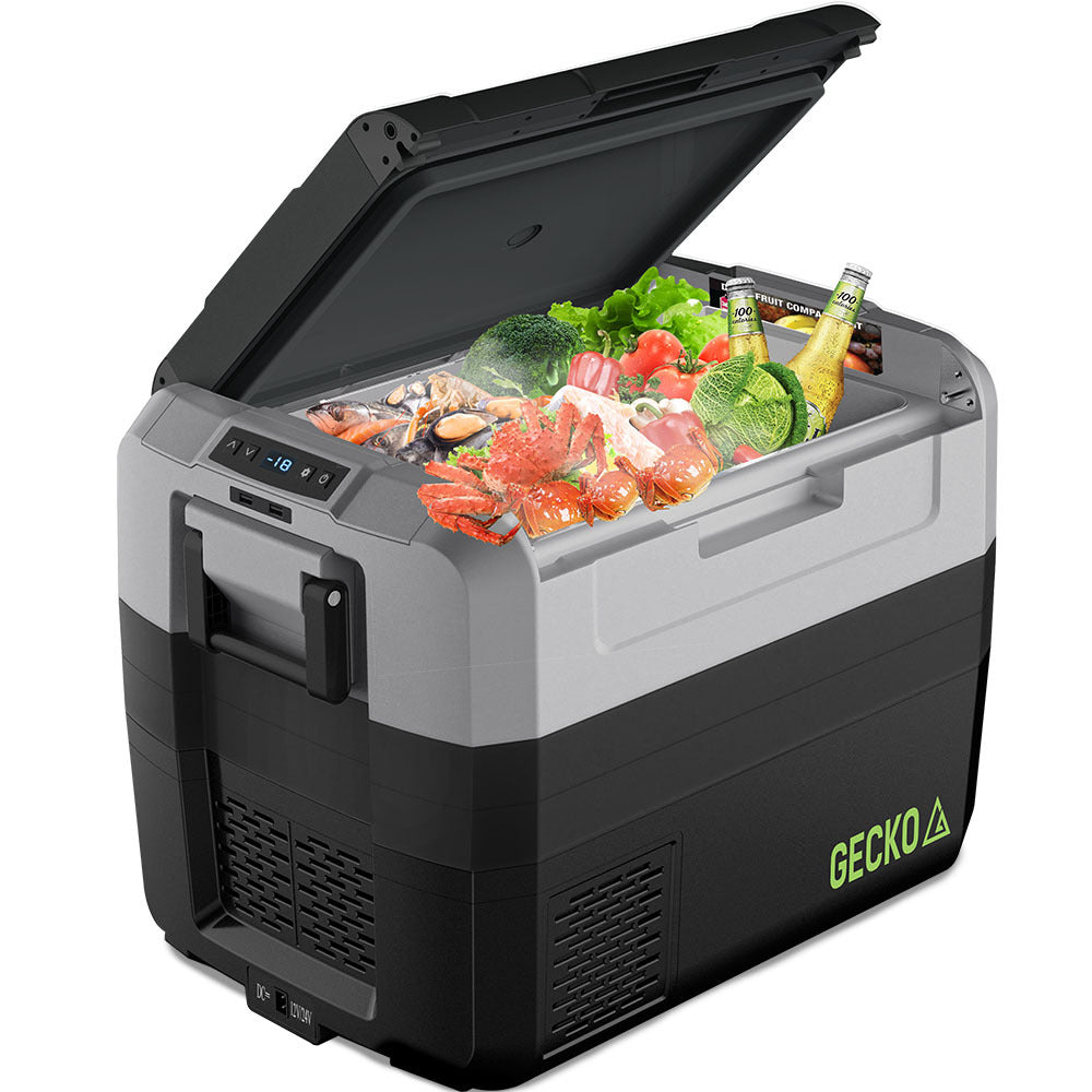 Gecko 55L Portable Fridge Freezer shown full.